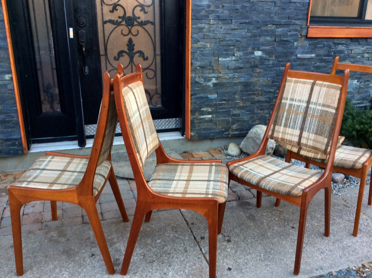 Set of 4 Danish Mid Century Modern Solid Teak Chairs, each $120 - Mid Century Modern Toronto