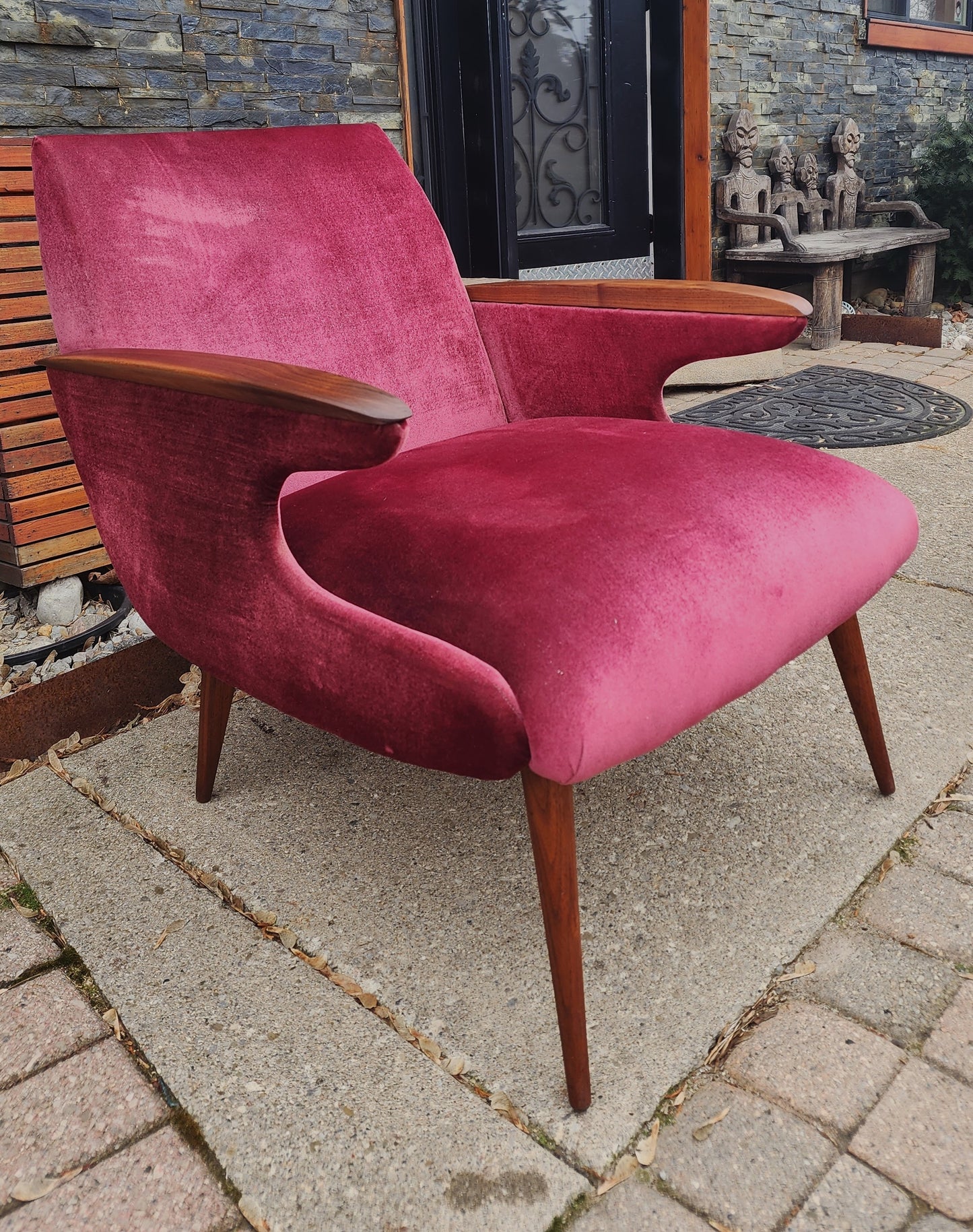 REFINISHED REUPHOLSTERED Mid Century Modern L. Tiengo Sofa & 2 Lounge Chairs