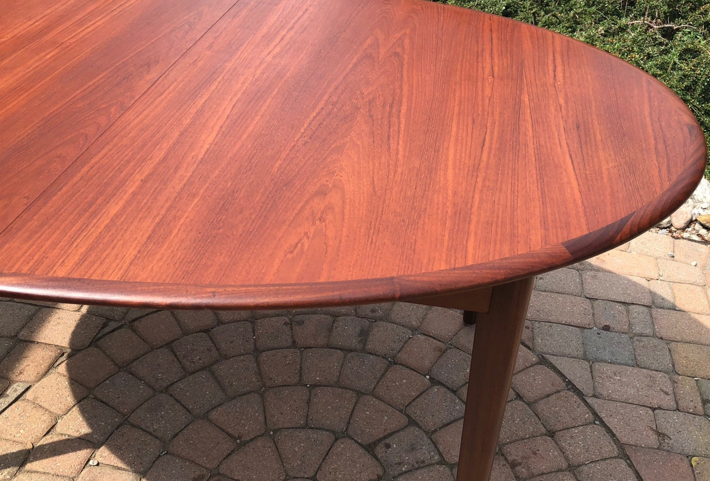 REFINISHED MCM Teak Table Oval Extendable w 1 Leaf 63"-83" - Mid Century Modern Toronto