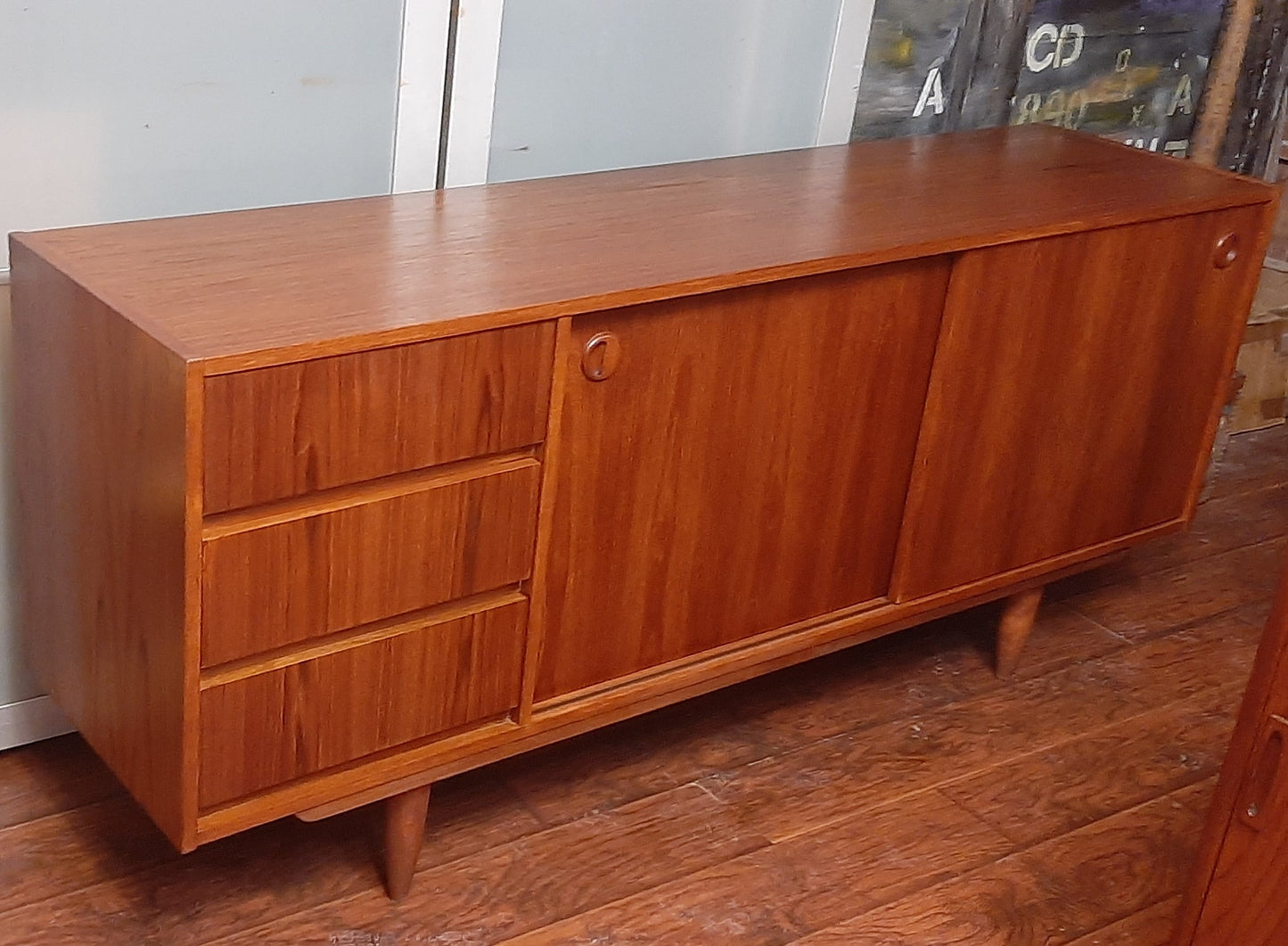 REFINISHED Danish MCM Teak Sideboard Credenza 72", Perfect