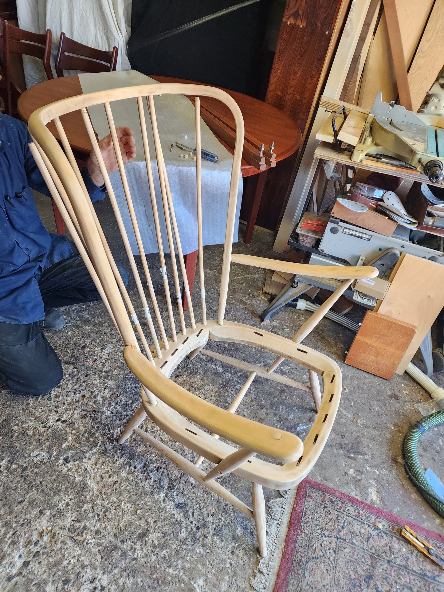 REFINISHED Mid Century Modern Armchair by Ercol, model Evergreen; no cushions