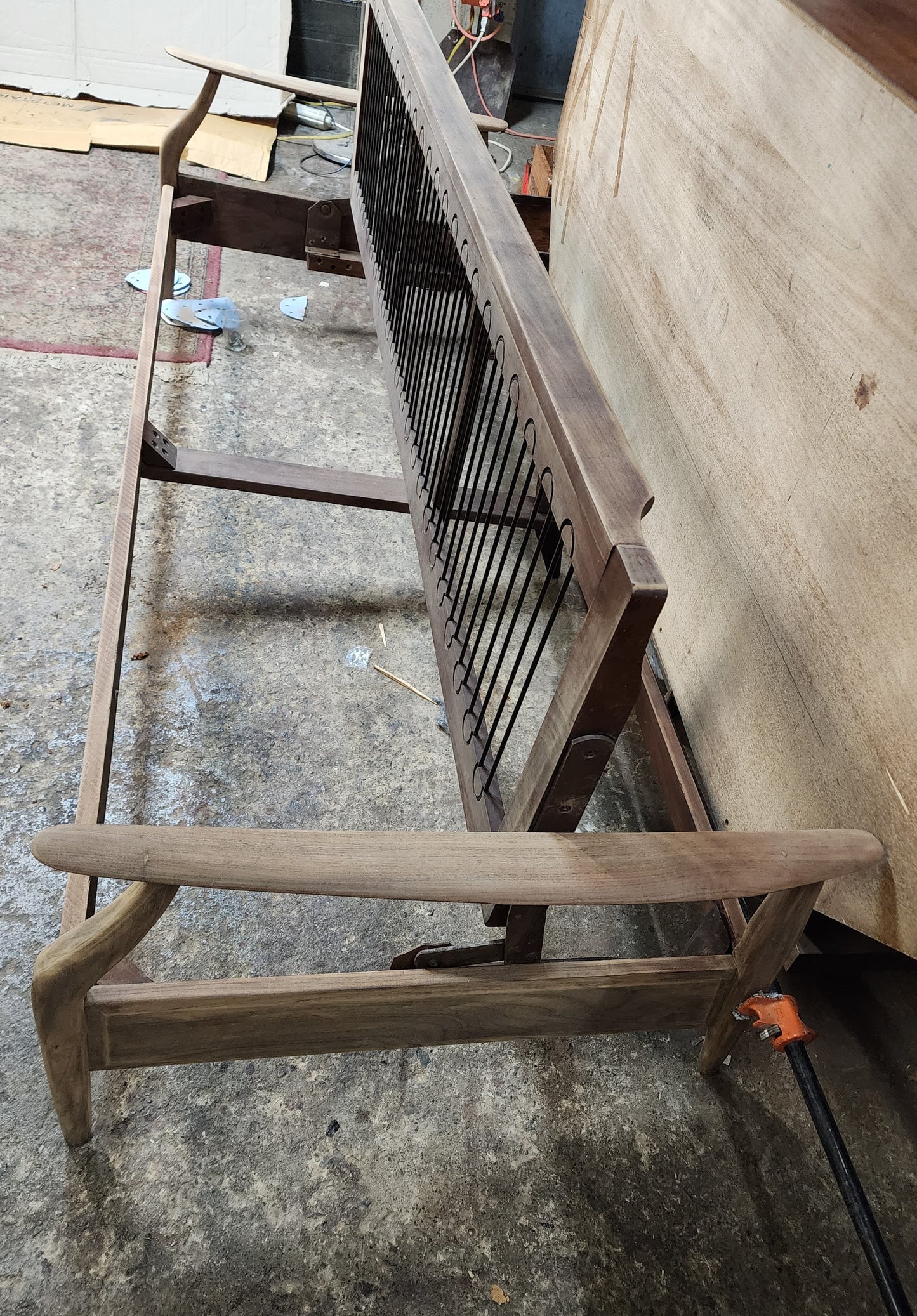 Choose Fabric***REFINISHED Mid Century Modern Solid Teak Sofa - Bed