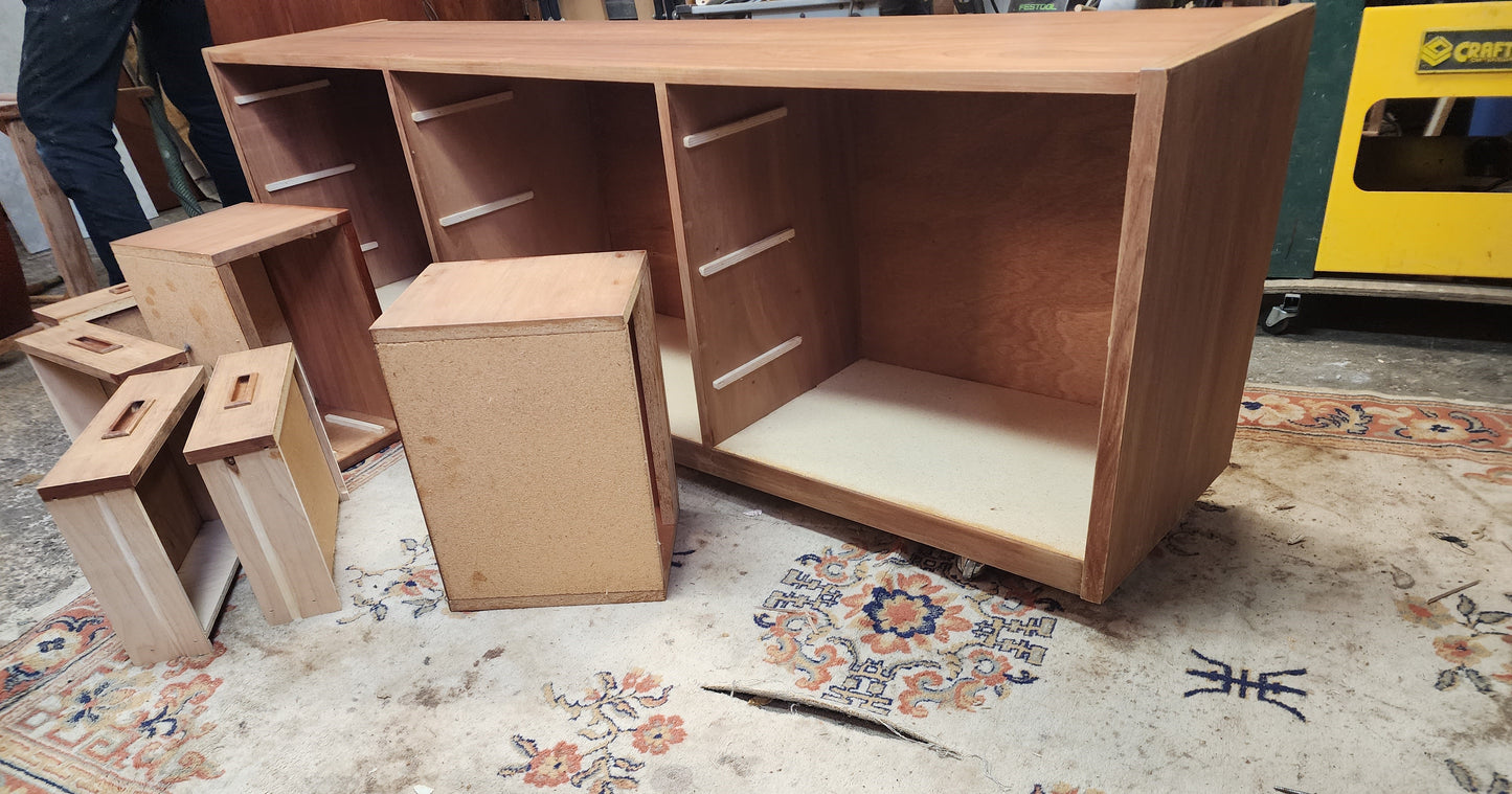 REFINISHED Mid Century Modern Teak Dresser w 9 Drawers