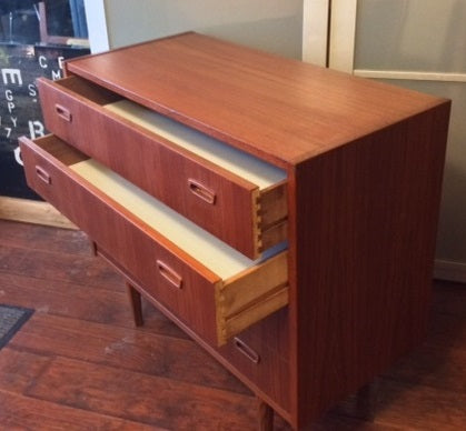 REFINISHED Danish MCM Teak 4 Drawers Dresser 35.5” - Mid Century Modern Toronto
