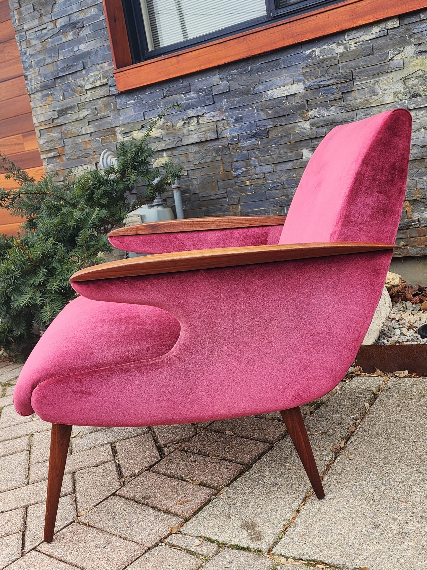 REFINISHED REUPHOLSTERED Mid Century Modern L. Tiengo Sofa & 2 Lounge Chairs