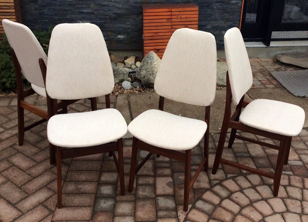 6 MCM Gustav Bahus Teak shield back dining chairs REFINISHED REUPHOLSTERED $250 each - Mid Century Modern Toronto