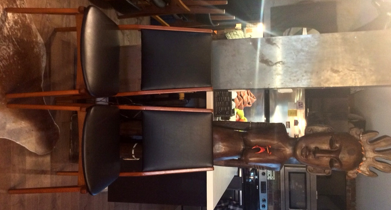 4 Danish MCM Teak Chairs REUPHOLSTERED with floating seats $125 each - Mid Century Modern Toronto