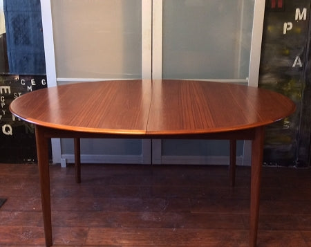 REFINISHED MCM Teak Table Oval (no leaf) 64" x 42", perfect - Mid Century Modern Toronto