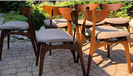 Set of 8 MCM Walnut Ash Chairs by Deilcraft - Mid Century Modern Toronto