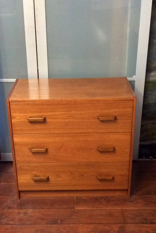 Swedish Mid Century Modern Teak Dresser 3 Drawers REFINISHED - Mid Century Modern Toronto