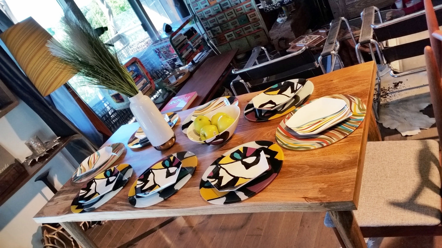 NEW Solid Wood Live Edge Dining Table, compact 63" seats up to 8 NATURAL - Mid Century Modern Toronto