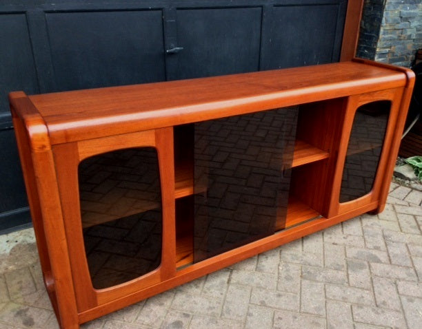 REFINISHED Grand MCM Teak TV Console 72" - Mid Century Modern Toronto