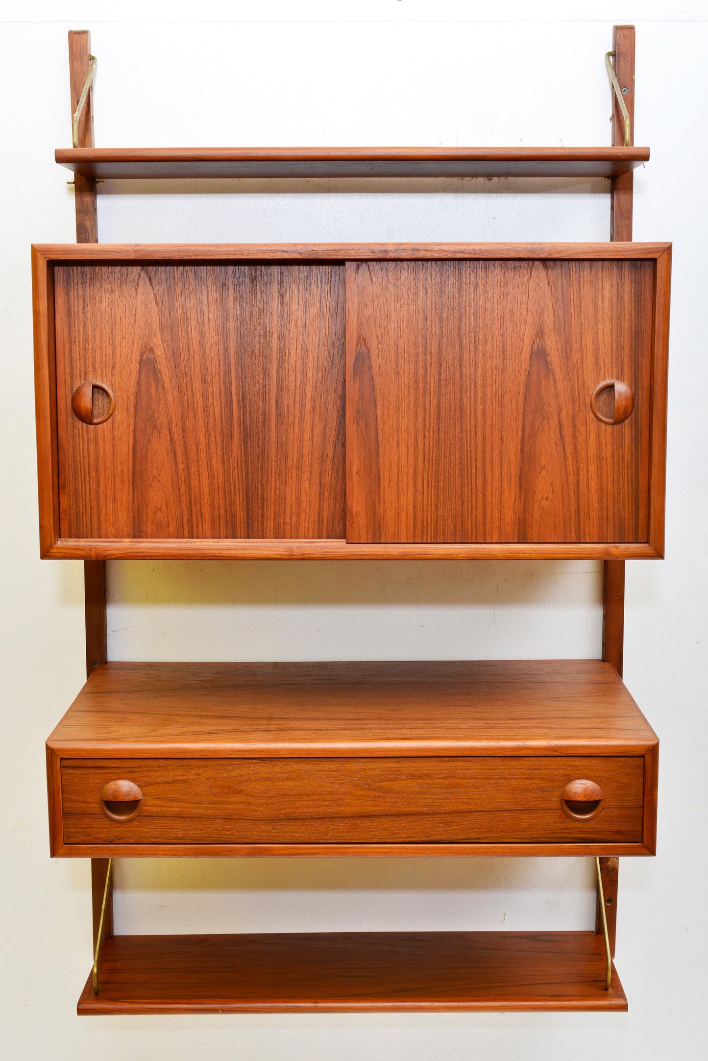 ON HOLD -TEAK MCM MODULAR WALL UNIT DANISH WITH STORAGE & DISPLAY, perfect - Mid Century Modern Toronto