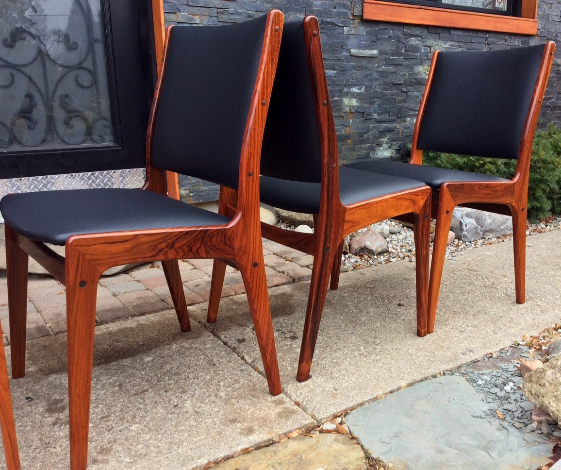REFINISHED Danish MCM Rosewood Extension Table & 4 Chairs by Johannes Andersen - Mid Century Modern Toronto