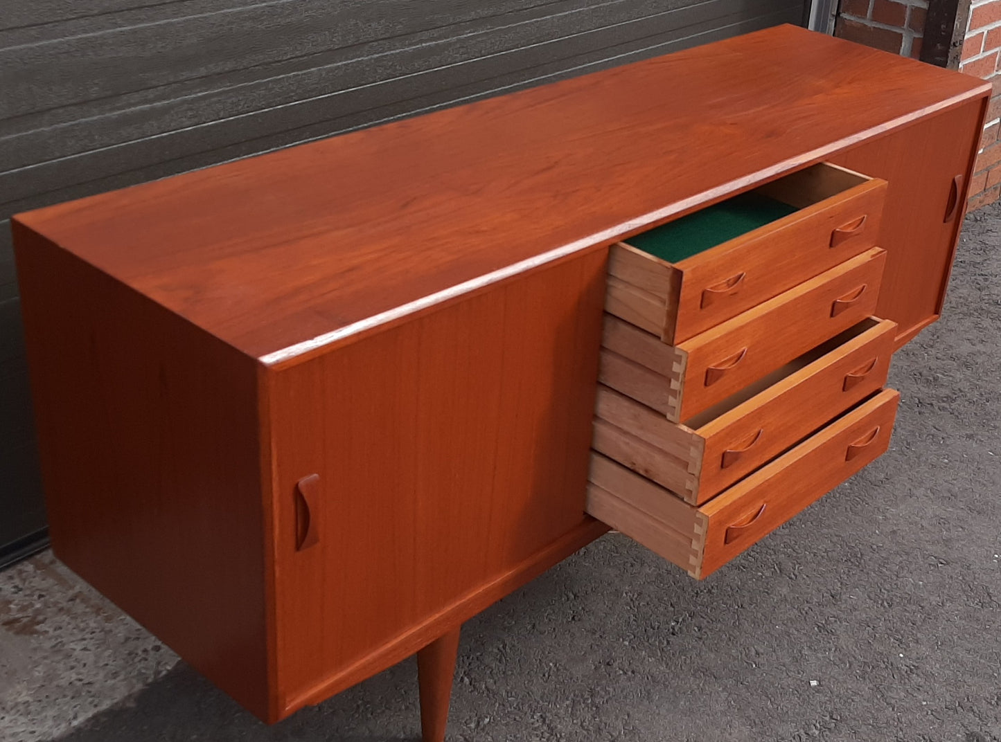 REFINISHED Danish MCM Teak Sideboard by IB Kofod-Larsen for Clausen and Son