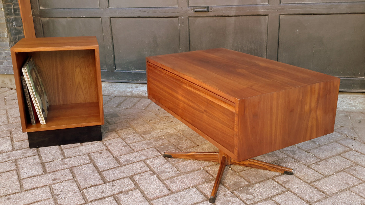 Rare Mid Century Modern Walnut Media TV Stand Set REFINISHED - Mid Century Modern Toronto