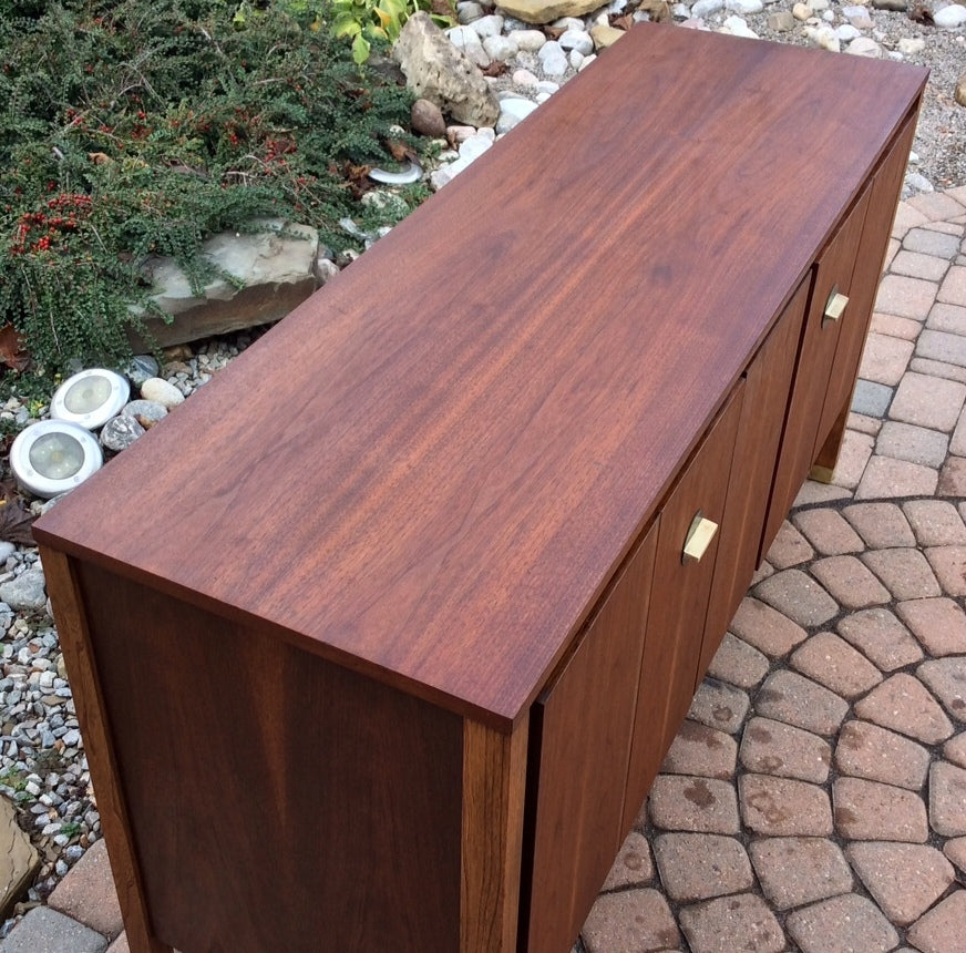 REFINISHED Mid Century Modern Walnut Sideboard TV Media Console - Mid Century Modern Toronto