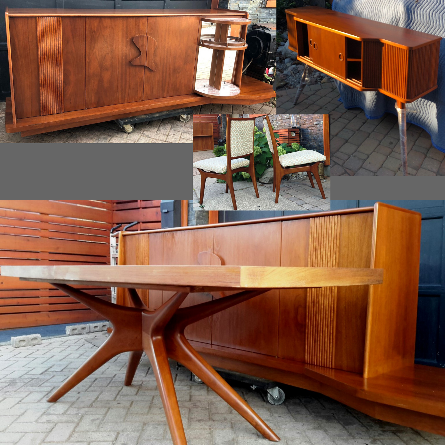 Exceptional Kagan or Pearsall style Walnut MCM Sideboard (part of the set) - Mid Century Modern Toronto