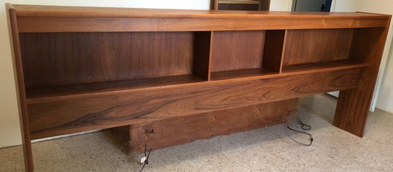 REFINISHED MCM Teak Dresser 8 Drawers, Wardrobe , 2 Nigh Stands, Queen Bed w Bookcase Headboard, PERFECT - Mid Century Modern Toronto