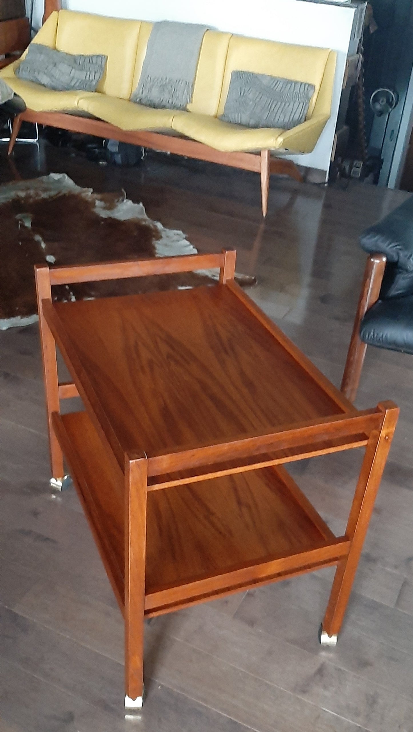 REFINISHED Danish MCM Teak Bar Cart by BRDR Furbo, Denmark, PERFECT - Mid Century Modern Toronto