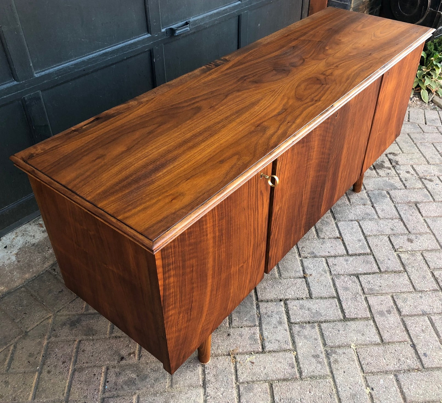 REFINISHED Italian MCM Teak & Walnut Bar Credenza 65.5" - Mid Century Modern Toronto