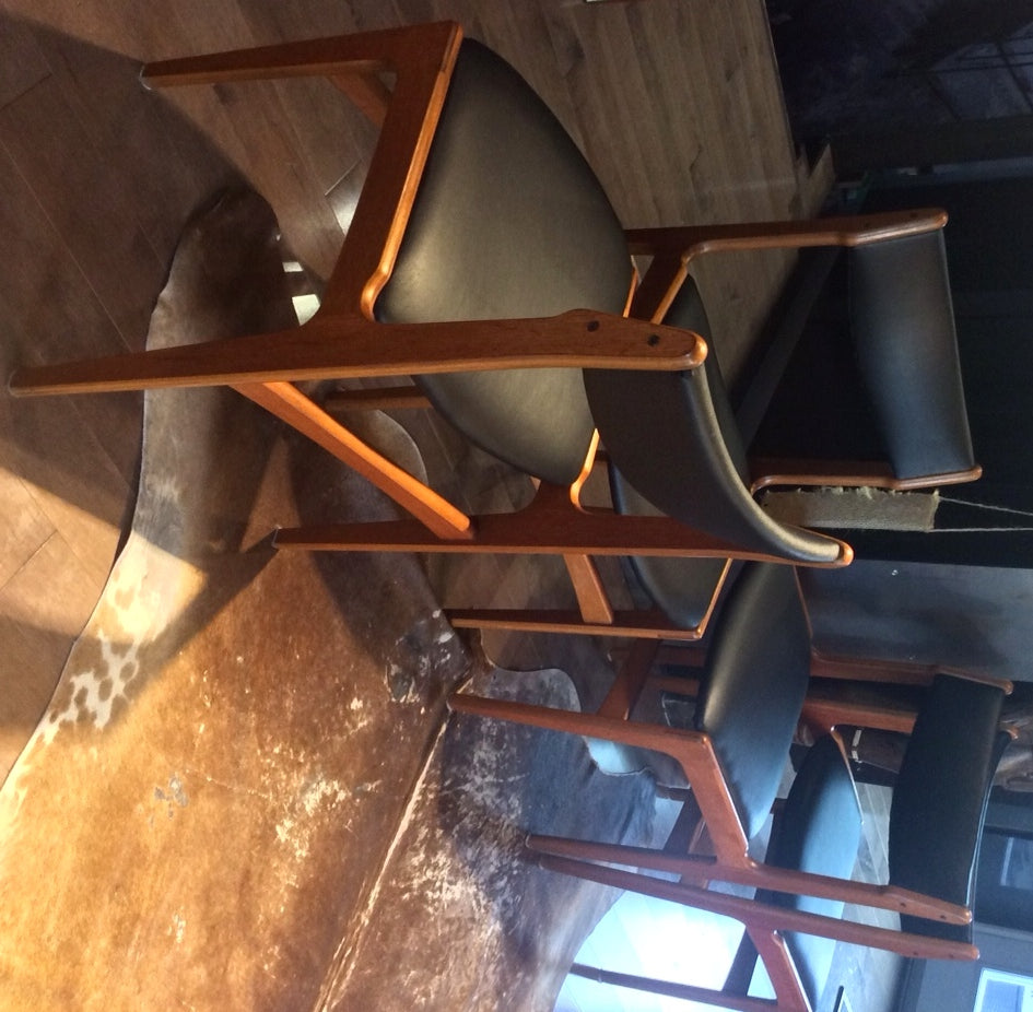 4 Danish Mid Century Modern Teak Chairs REUPHOLSTERED attributed to Eric Buck - Mid Century Modern Toronto