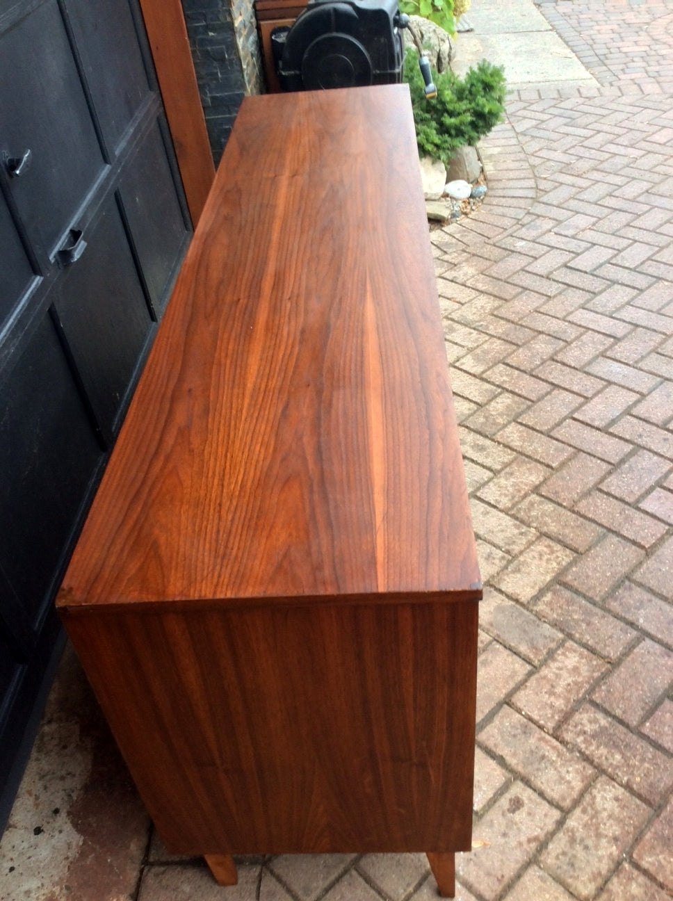 REFINISHED Sculptural Mid Century Modern Walnut Credenza Dresser 9 Drawers - Mid Century Modern Toronto