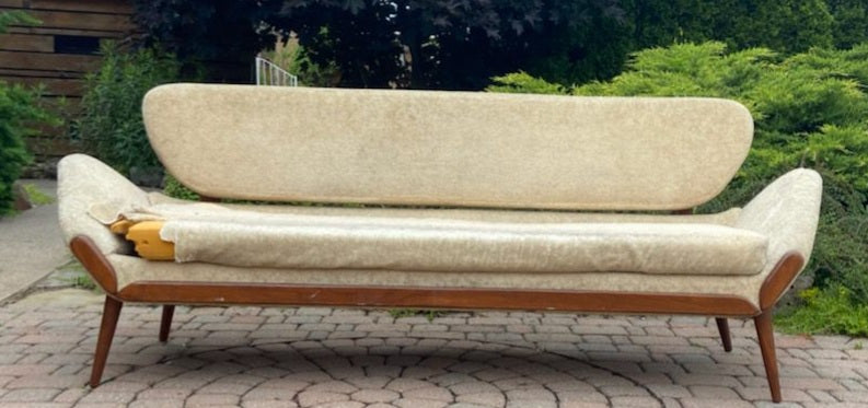 REFINISHED REUPHOLSTERED Mid Century Modern Luigi Tiengo Sofa for Cimon