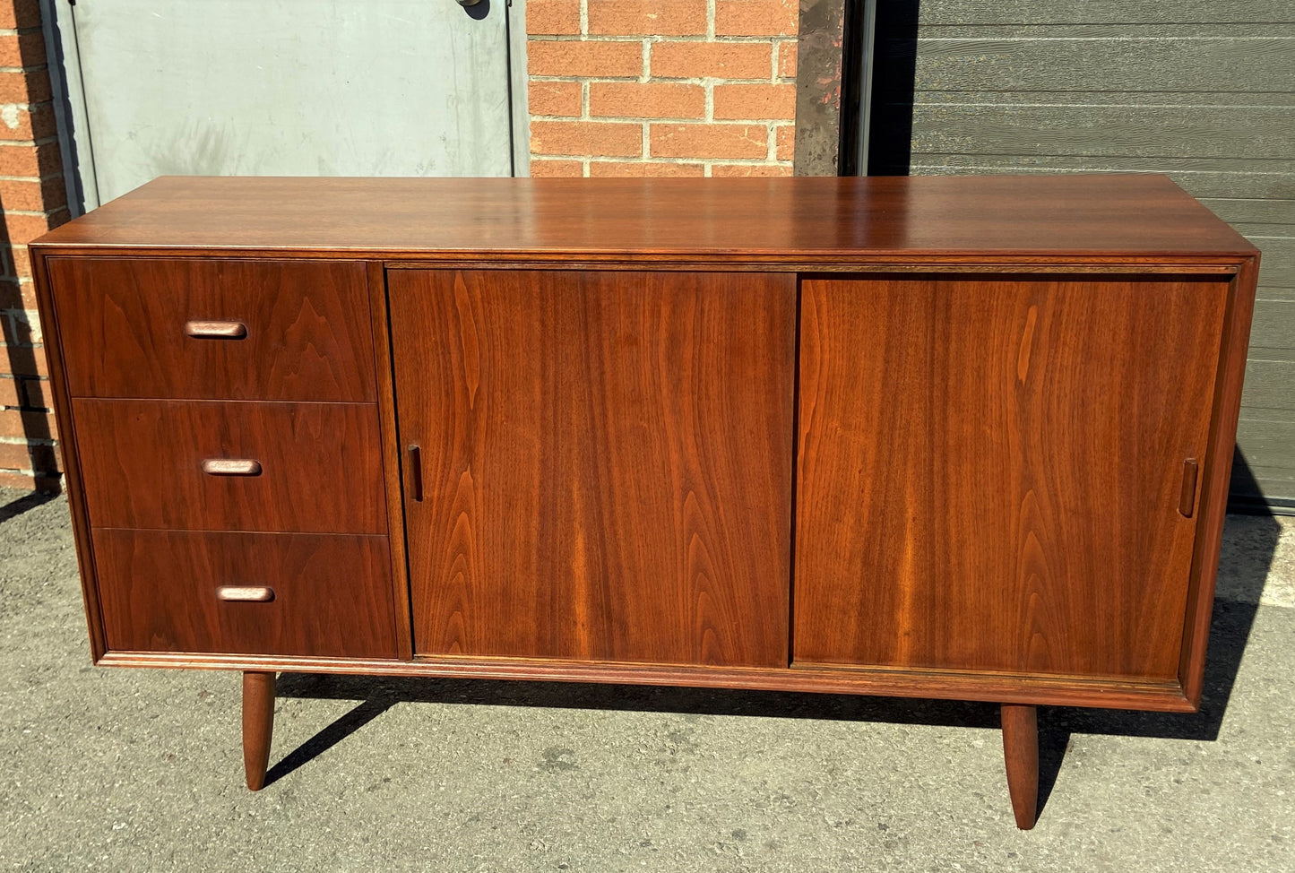REFINISHED Mid Century Modern Teak Sideboard 58"