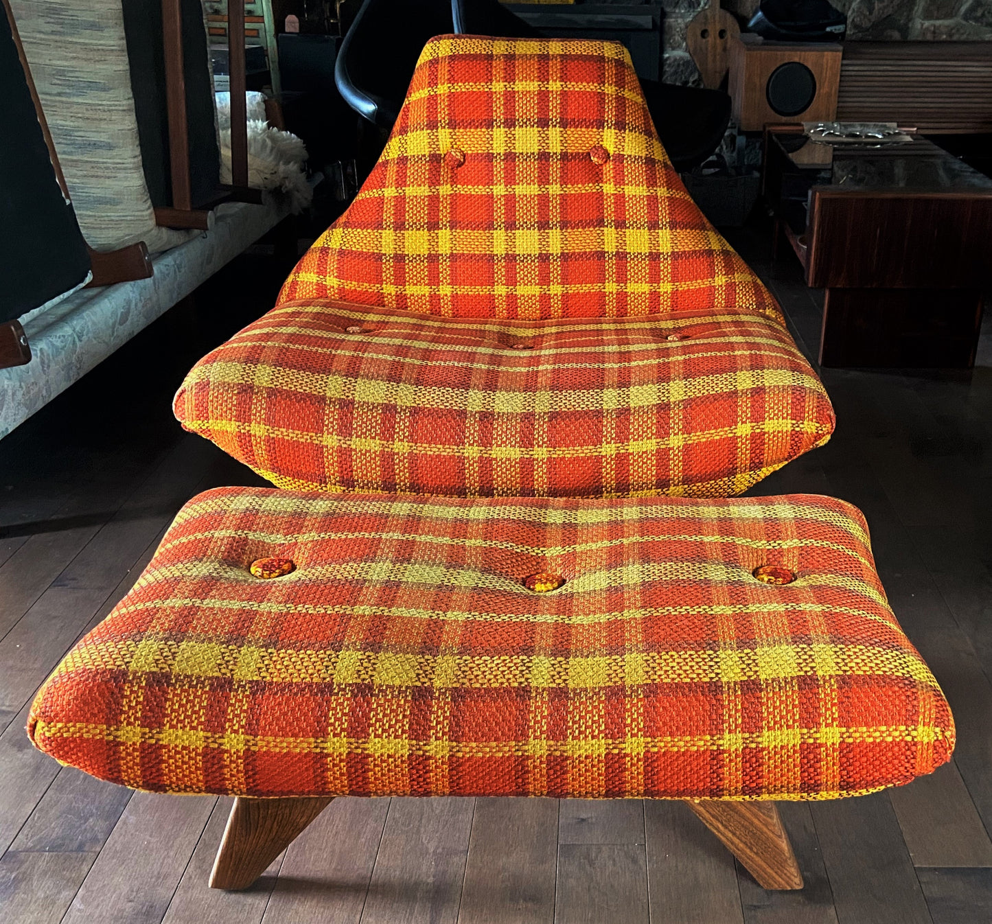RESTORED MCM Large Lounge Chair & Ottoman in Adrian Pearsall style