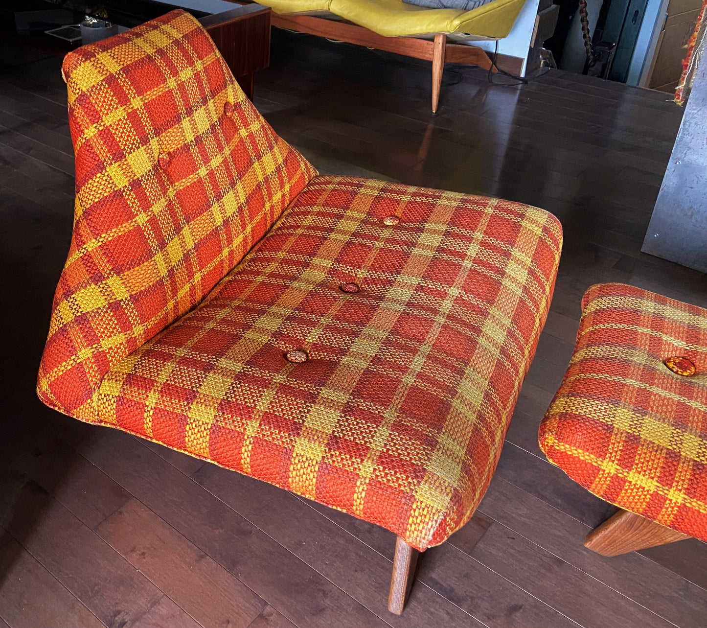 RESTORED MCM Large Lounge Chair & Ottoman in Adrian Pearsall style