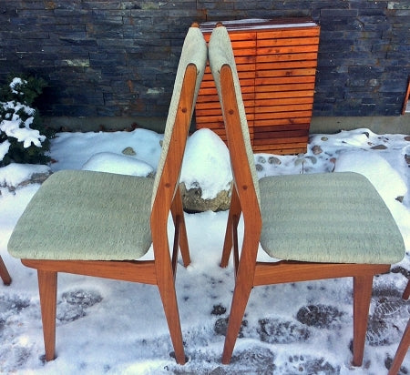 4 Danish MCM Teak Chairs High Back with floating seats $25 each CLEARANCE SALE - Mid Century Modern Toronto