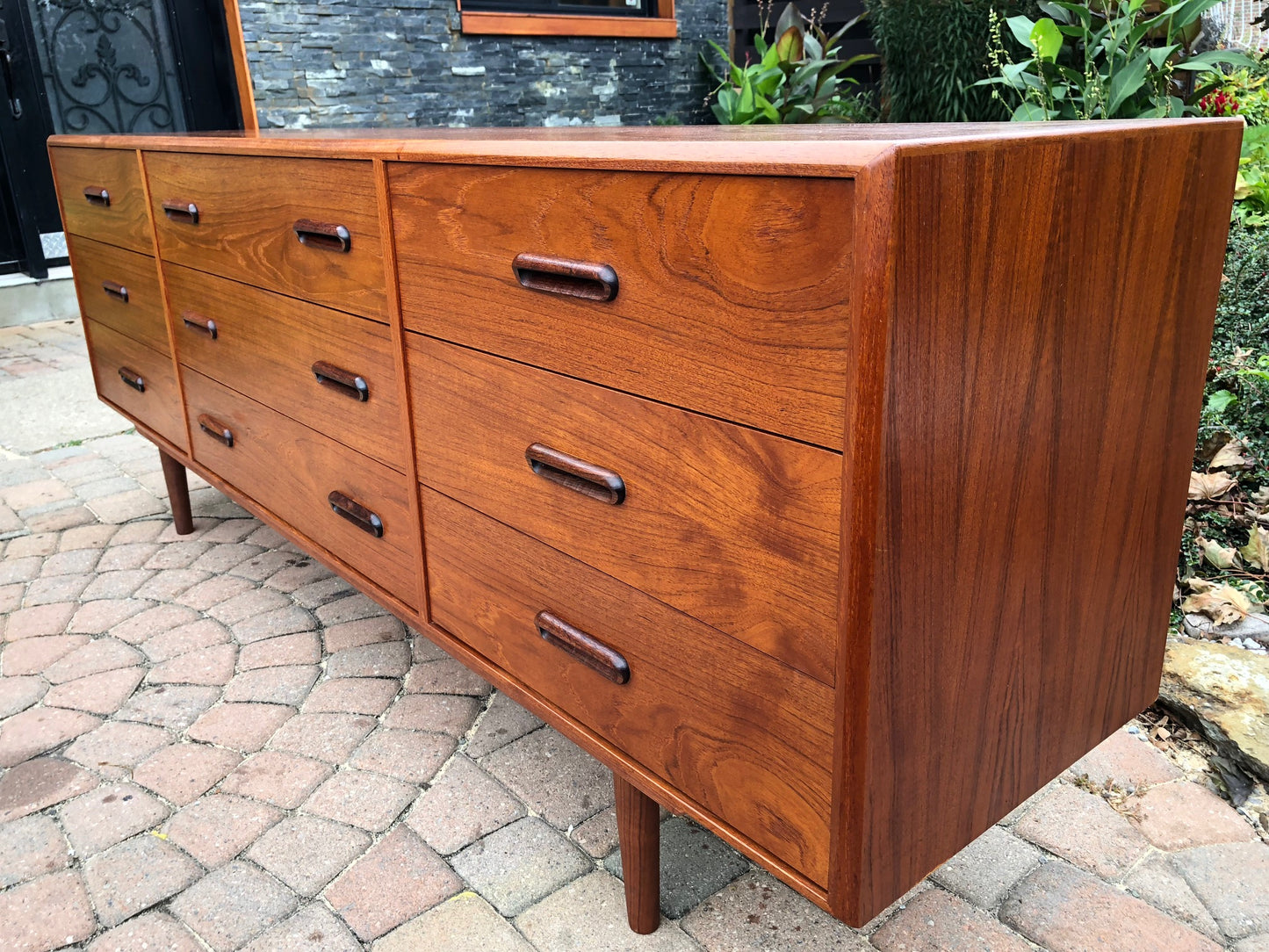 RESTORED MCM Teak Dresser 9 drawers Perfect cond. 75.5" - Mid Century Modern Toronto