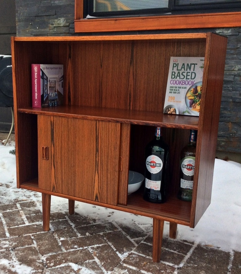 Danish Mid Century Modern Rosewood Display Buffet China Console Restored - Mid Century Modern Toronto