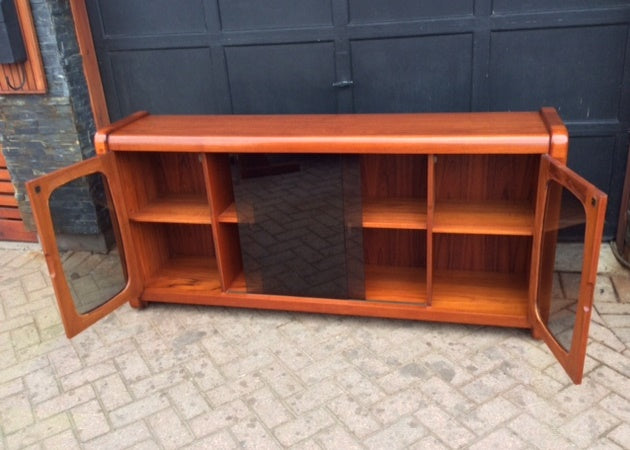 REFINISHED Grand MCM Teak TV Console 72" - Mid Century Modern Toronto