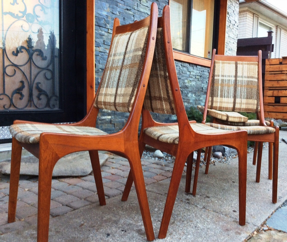 Set of 4 Danish Mid Century Modern Solid Teak Chairs, each $120 - Mid Century Modern Toronto
