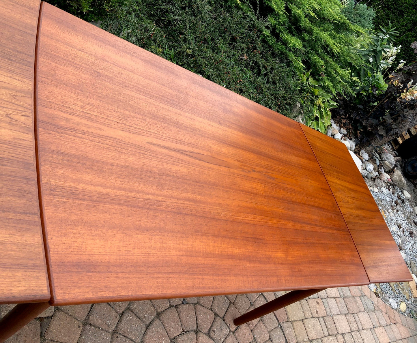 REFINISHED Compact Danish MCM Teak Draw Leaf Table 52"-91" perfect - Mid Century Modern Toronto