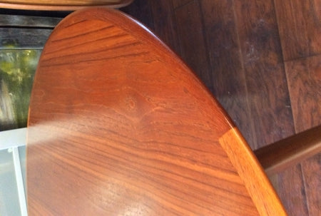 REFINISHED MCM Teak Table Oval (no leaf) 64" x 42", perfect - Mid Century Modern Toronto