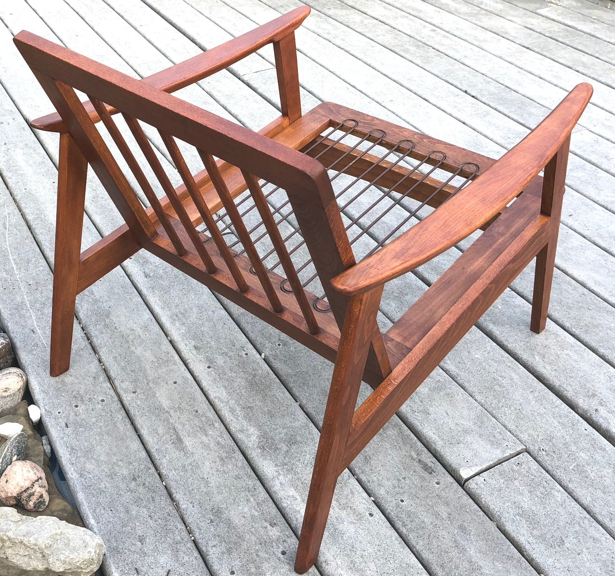 ON HOLD REFINISHED MCM Walnut Lounge Armchair, like new - Mid Century Modern Toronto