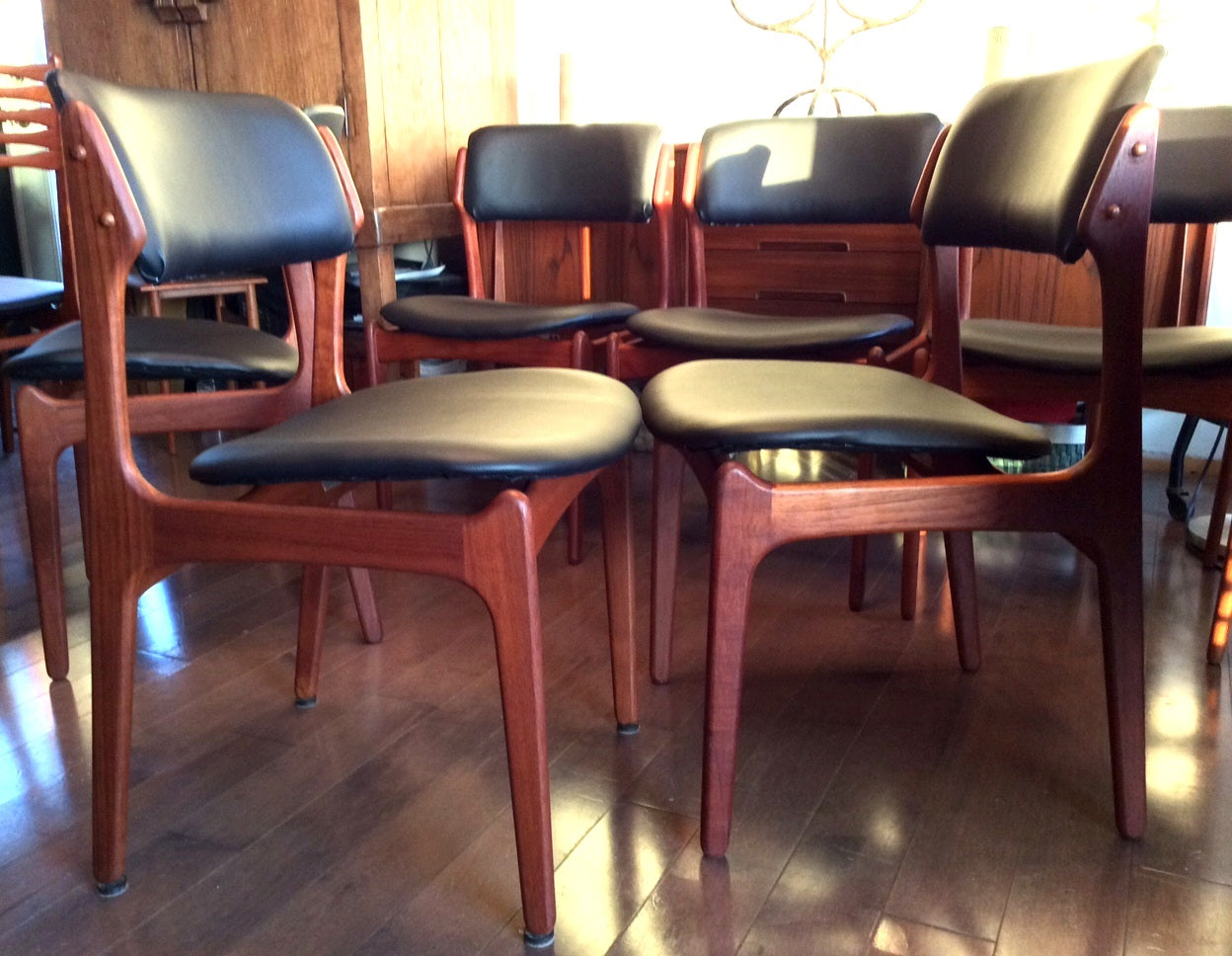6 Erik Buch OD-49 Teak MCM Chairs REFINISHED REUPHOLSTERED, each $349 - Mid Century Modern Toronto