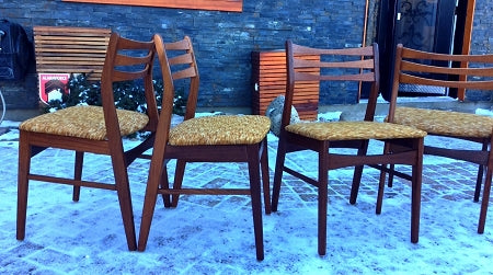 4 Findahls Møbelfabrik Teak Chairs REFINISHED can be Custom REUPHOLSTERED, $150 each - Mid Century Modern Toronto