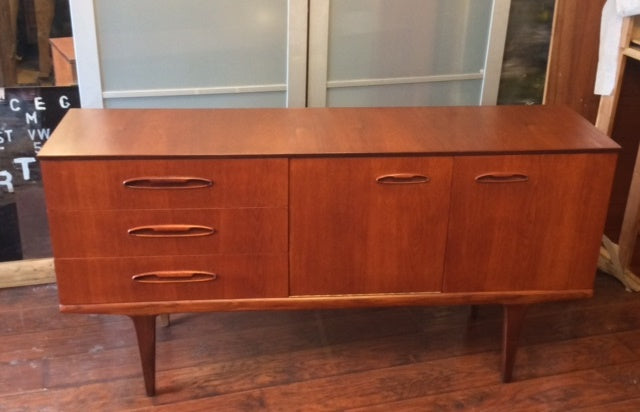 REFINISHED MCM Teak Sideboard Bar TV Console Compact 59.5" - Mid Century Modern Toronto