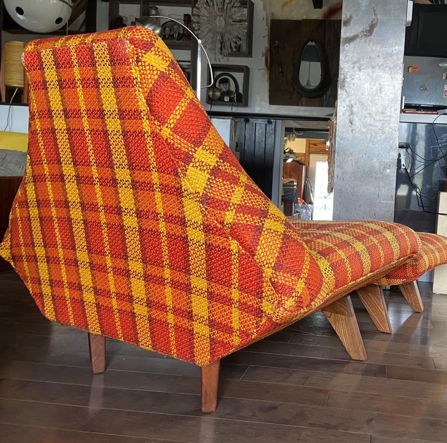 RESTORED MCM Large Lounge Chair & Ottoman in Adrian Pearsall style