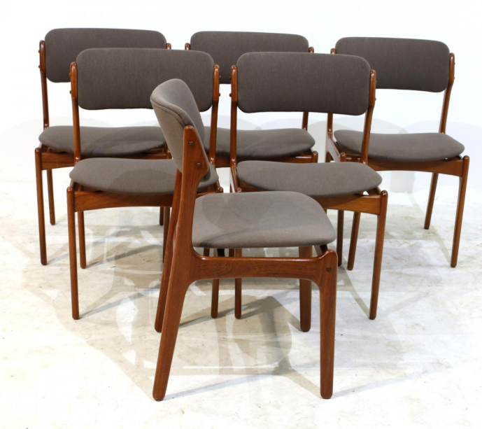 SOLD --4 Erik Buch OD-49 MCM Teak Chairs Will Be Custom REUPHOLSTERED you, each $349 - Mid Century Modern Toronto