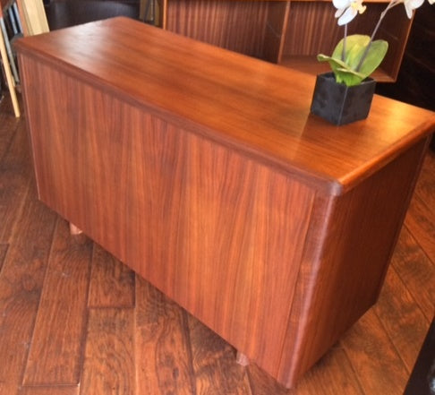 REFINISHED MCM Teak Buffet TV Console Divider 49" Finished Back - Mid Century Modern Toronto