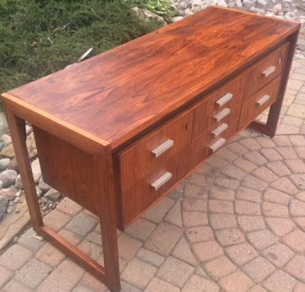 ON HOLD REFINISHED Brazilian MCM Rosewood Office Credenza or TV Console 54" - Mid Century Modern Toronto