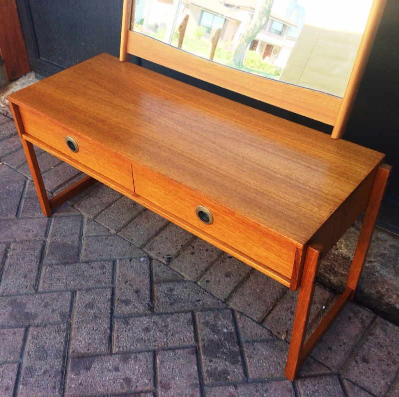 Scandinavian Mid Century Modern Teak Chest & Mirror Entrance Set - Mid Century Modern Toronto