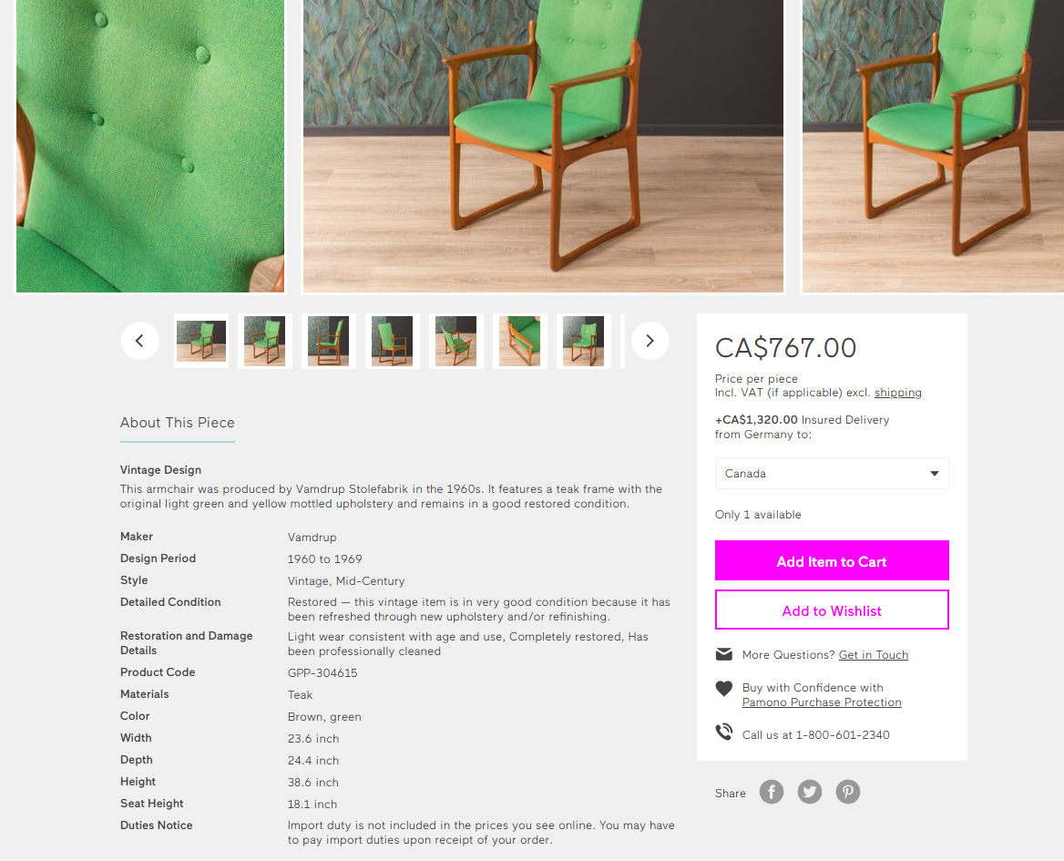 6 Danish MCM Solid Teak Dining Chairs RESTORED by Vamdrup Stolefabrik , each $199 - Mid Century Modern Toronto