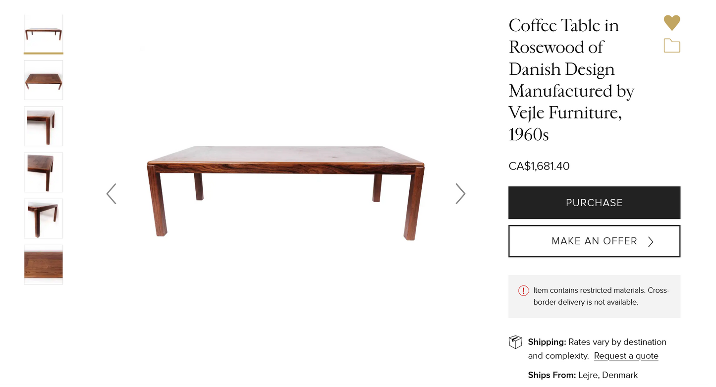 REFINISHED Danish MCM Rosewood Coffee Table by H. Kjaernulf, PERFECT