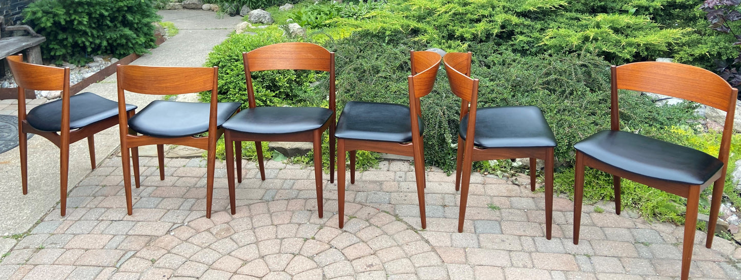 6 Danish Mid Century Modern Teak Chairs by Jydsk Møbelindustri